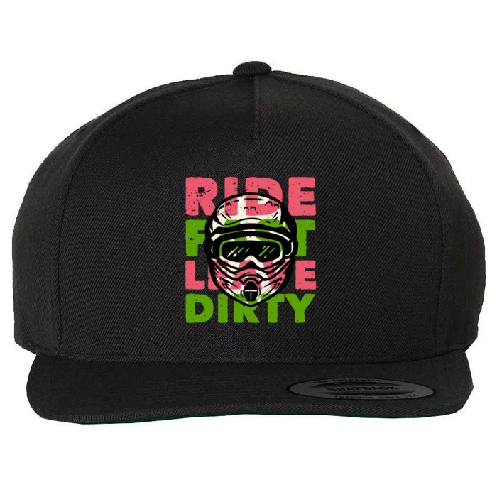 Ride Fast Leave Dirty Wool Snapback Cap