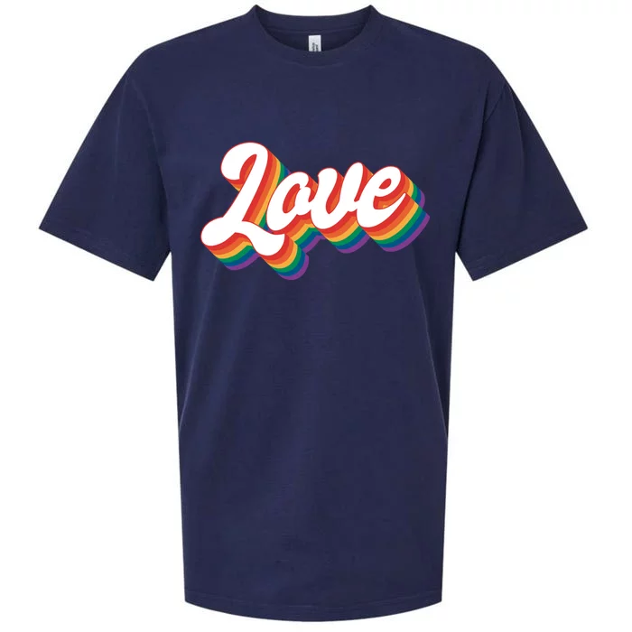 Rainbow Flag Love Pride Month Heart Valentines Day Sueded Cloud Jersey T-Shirt