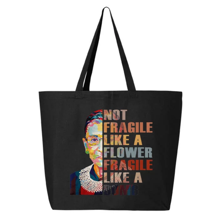 RBG. Fragile Like A Bomb. Ruth Bader Ginsberg Feminist Icon. 25L Jumbo Tote