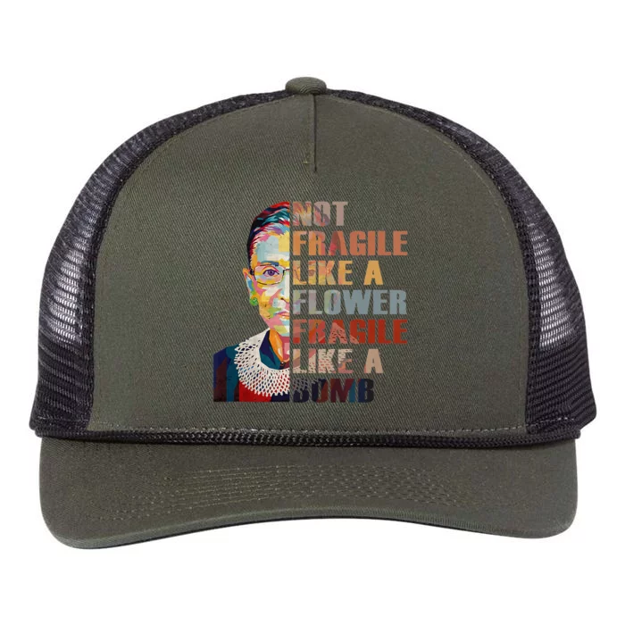 RBG. Fragile Like A Bomb. Ruth Bader Ginsberg Feminist Icon. Retro Rope Trucker Hat Cap