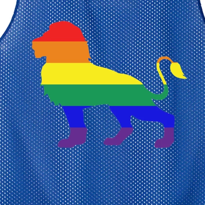 Rainbow Flag Lion Animal Lgbtq Pride Gift Mesh Reversible Basketball Jersey Tank