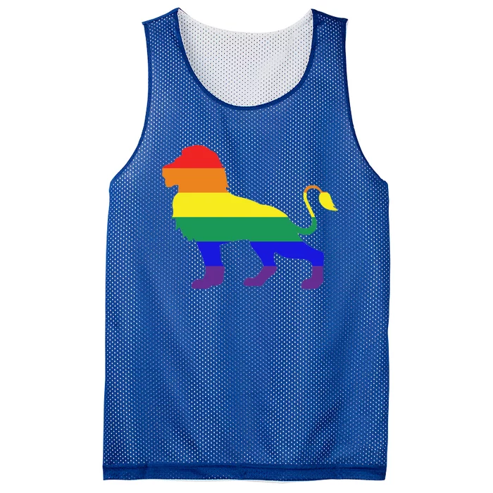 Rainbow Flag Lion Animal Lgbtq Pride Gift Mesh Reversible Basketball Jersey Tank