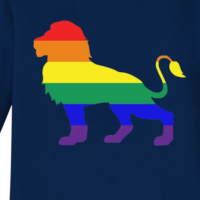 Rainbow Flag Lion Animal Lgbtq Pride Gift Baby Long Sleeve Bodysuit