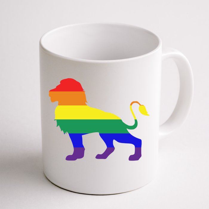 Rainbow Flag Lion Animal Lgbtq Pride Gift Front & Back Coffee Mug