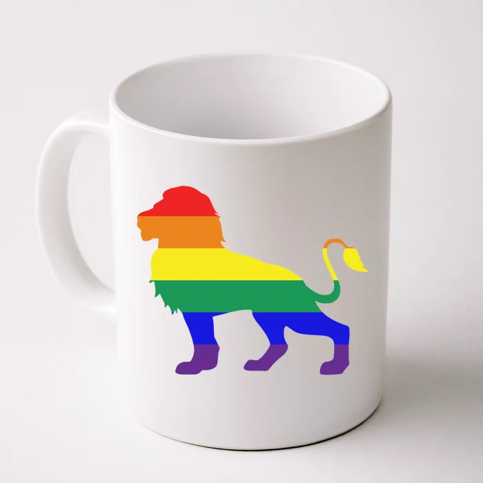 Rainbow Flag Lion Animal Lgbtq Pride Gift Front & Back Coffee Mug