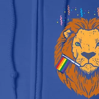 Rainbow Flag Lion Lgbt Pride Month Gay Ally Animal Gift Full Zip Hoodie