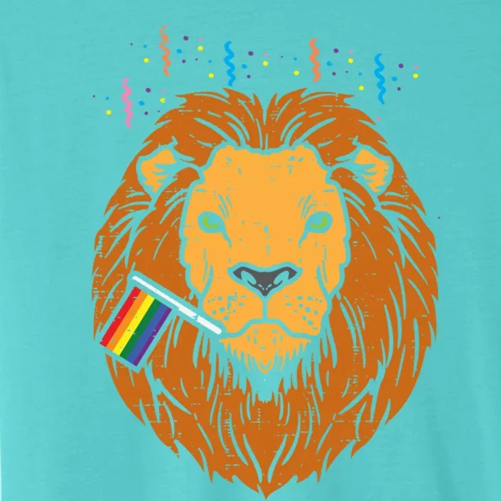 Rainbow Flag Lion Lgbt Pride Month Gay Ally Animal Gift ChromaSoft Performance T-Shirt