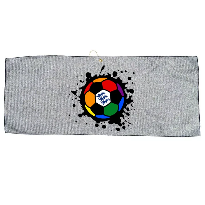 Rainbow Football Lgbtq+ England Lions Football Gay Pride Gift Large Microfiber Waffle Golf Towel