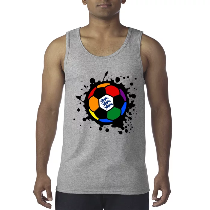 Rainbow Football Lgbtq+ England Lions Football Gay Pride Gift Tank Top