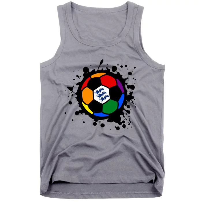 Rainbow Football Lgbtq+ England Lions Football Gay Pride Gift Tank Top