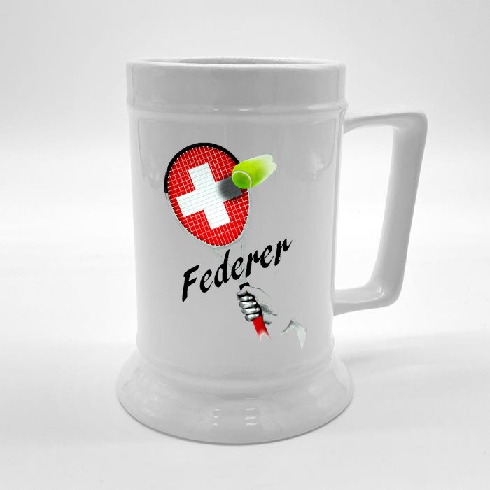 Roger Federer Lover Fan Thank You Tennis Lover Front & Back Beer Stein