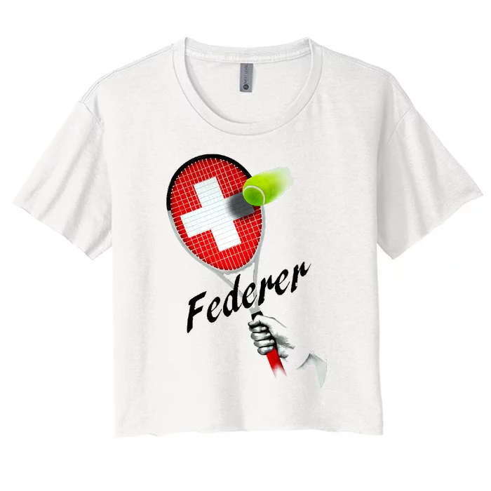 Roger Federer Lover Fan Thank You Tennis Lover Women's Crop Top Tee