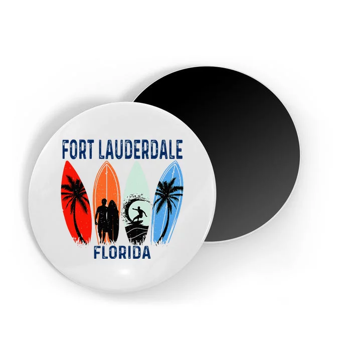 Retro Fort Lauderdale Beach Florida Surfboarder Beach Magnet