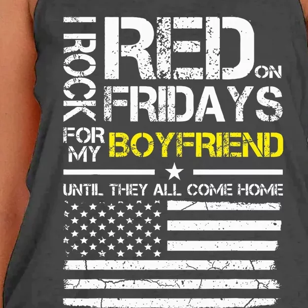 Red Friday Military Girlfriend Wear Red For Boyfriend Women's Knotted Racerback Tank