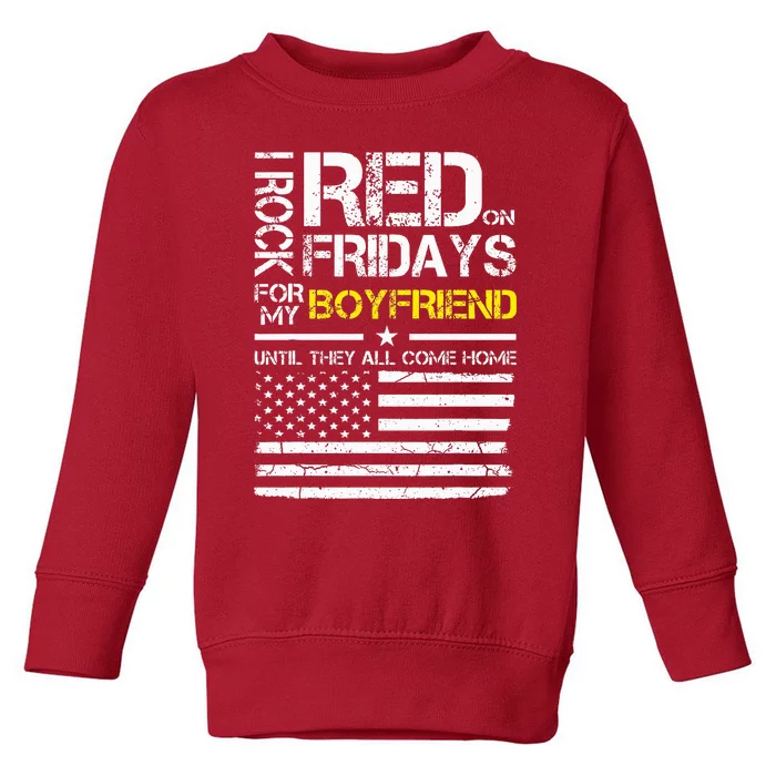 Red Friday Military Girlfriend Wear Red For Boyfriend Toddler Sweatshirt