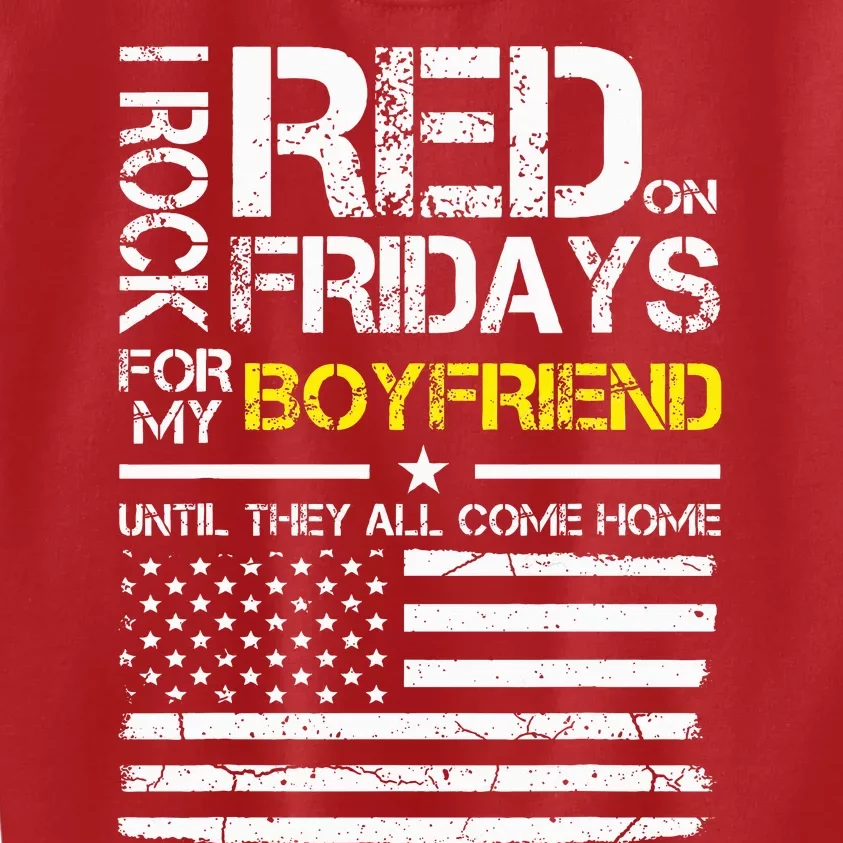 Red Friday Military Girlfriend Wear Red For Boyfriend Kids Sweatshirt