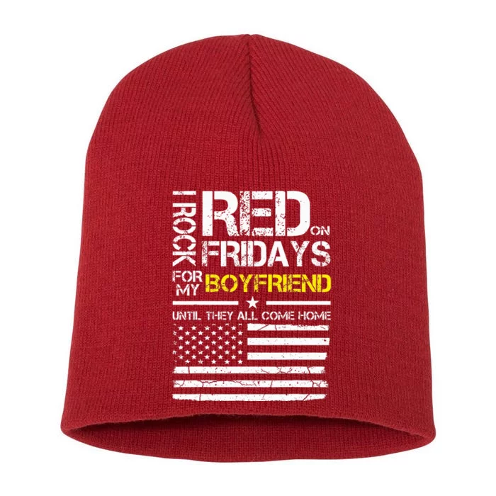 Red Friday Military Girlfriend Wear Red For Boyfriend Short Acrylic Beanie