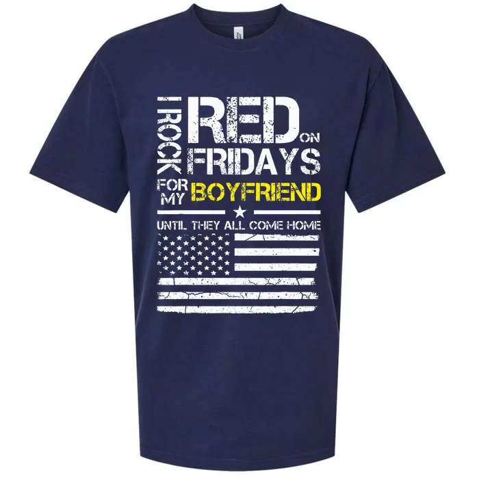 Red Friday Military Girlfriend Wear Red For Boyfriend Sueded Cloud Jersey T-Shirt