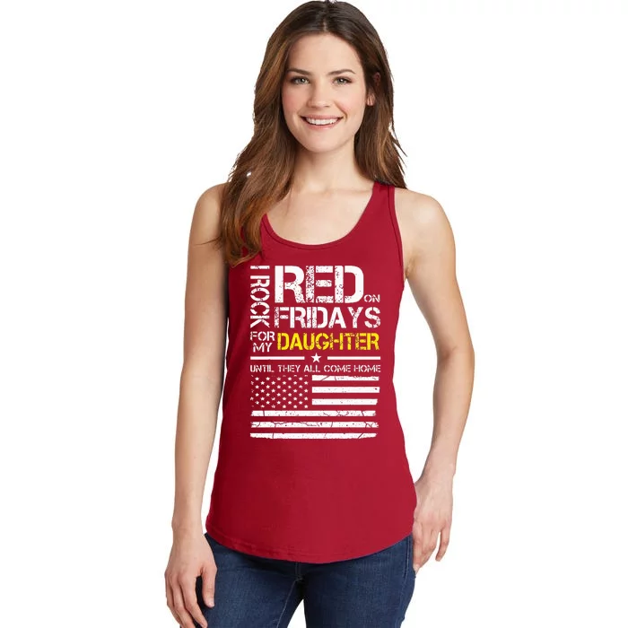 Red Friday Military Dad Wear Red For My Daughter Ladies Essential Tank