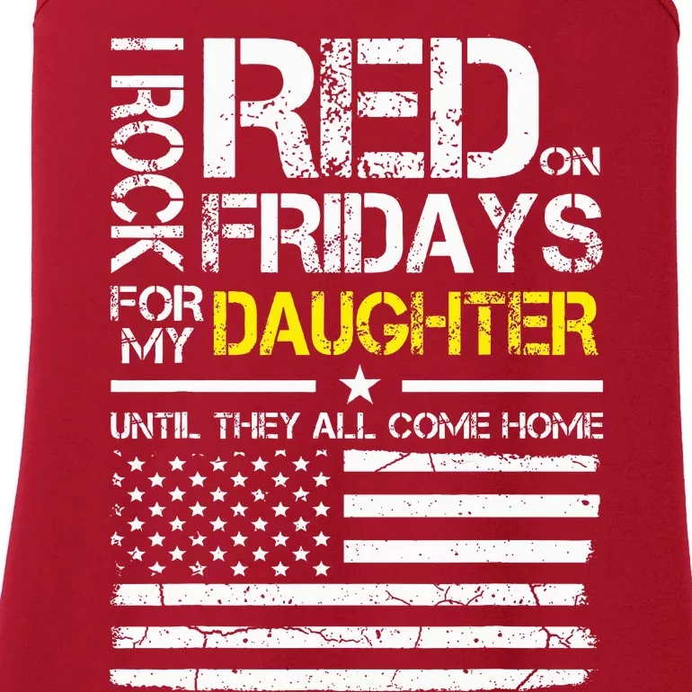 Red Friday Military Dad Wear Red For My Daughter Ladies Essential Tank