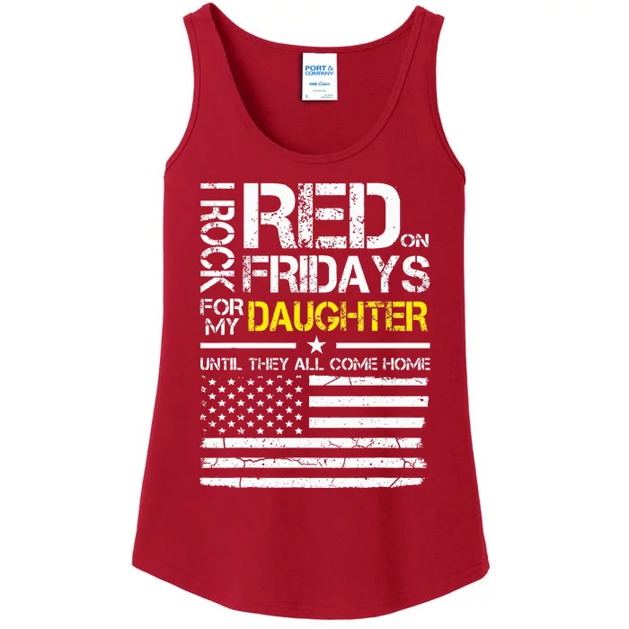 Red Friday Military Dad Wear Red For My Daughter Ladies Essential Tank