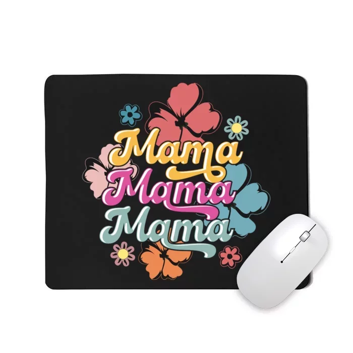 Retro Floral Mama Cute Mother's Day Mama T Design Mousepad