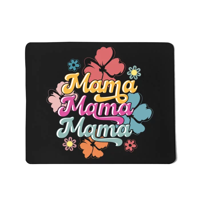 Retro Floral Mama Cute Mother's Day Mama T Design Mousepad