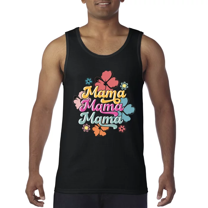 Retro Floral Mama Cute Mother's Day Mama T Design Tank Top