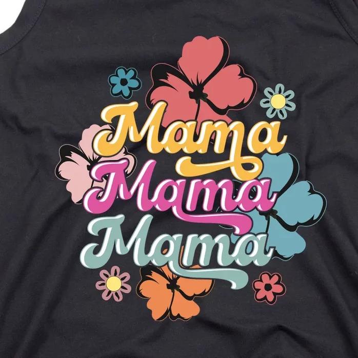 Retro Floral Mama Cute Mother's Day Mama T Design Tank Top