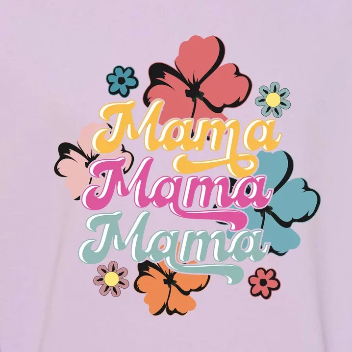 Retro Floral Mama Cute Mother's Day Mama T Design Garment-Dyed Sweatshirt