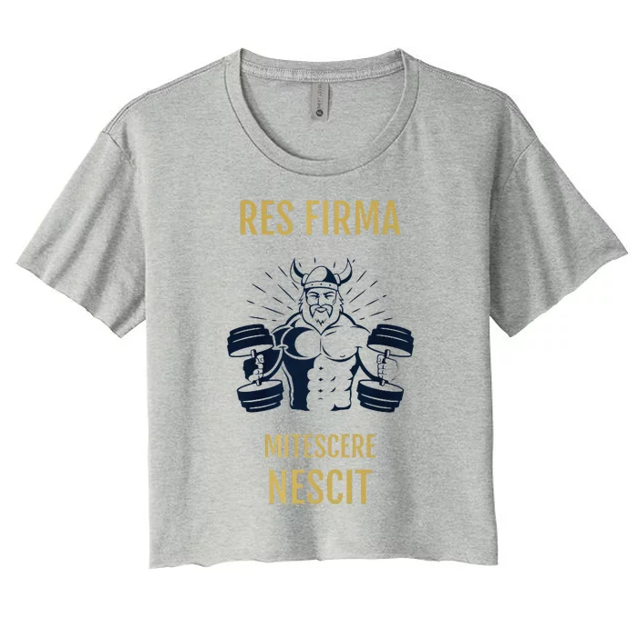 Res Firma Mitescere Nescit Premium Women's Crop Top Tee