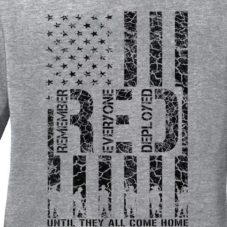 Red Friday Military Veteran Remember Everyone Deployed Ladies Long Sleeve Shirt