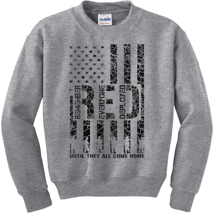 Red Friday Military Veteran Remember Everyone Deployed Kids Sweatshirt