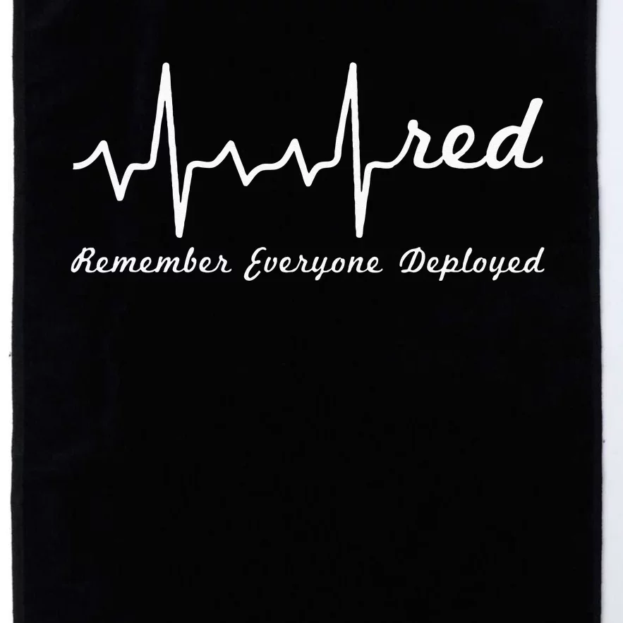 RED Friday Military Remember Everyone Deployed Heartbeat Platinum Collection Golf Towel