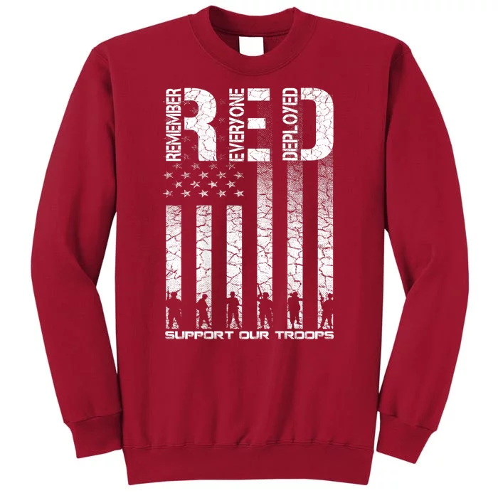 Red Friday Military Shirt Veteran Remember Everyone Deployed Tall Sweatshirt