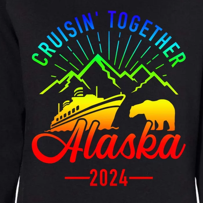 Retro Friends Matching Family Group Alaska Cruise 2024 Gift Womens California Wash Sweatshirt