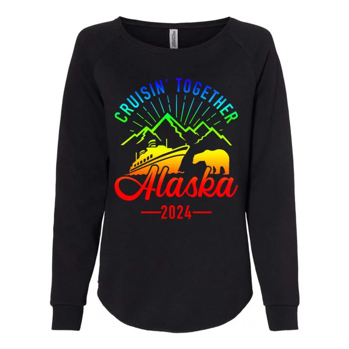 Retro Friends Matching Family Group Alaska Cruise 2024 Gift Womens California Wash Sweatshirt