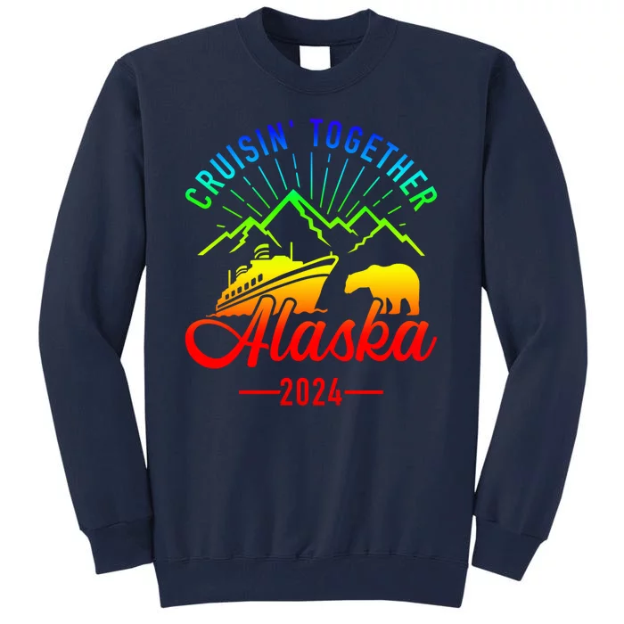 Retro Friends Matching Family Group Alaska Cruise 2024 Gift Tall Sweatshirt