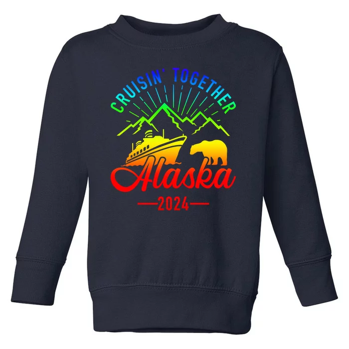 Retro Friends Matching Family Group Alaska Cruise 2024 Gift Toddler Sweatshirt