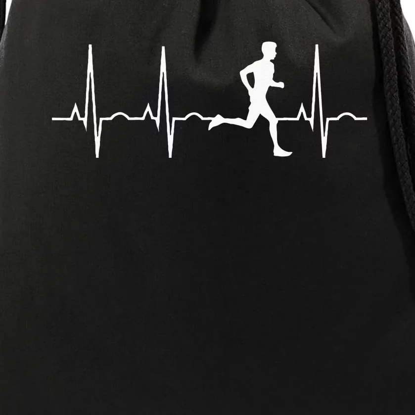 Running For Men Runners Heartbeat Gift Drawstring Bag