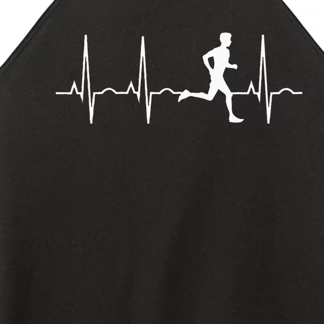 Running For Men Runners Heartbeat Gift Women’s Perfect Tri Rocker Tank