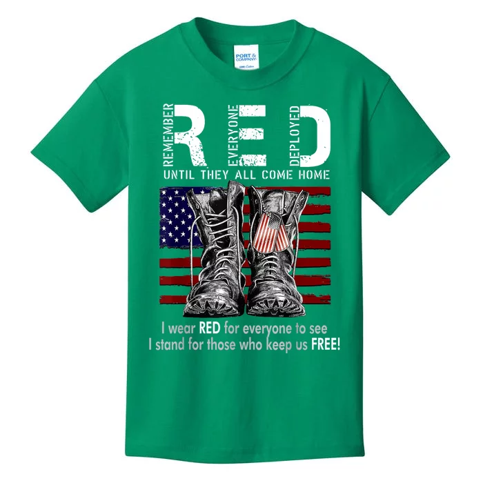 R.E.D Friday Military Remember Everyone Deployed Kids T-Shirt