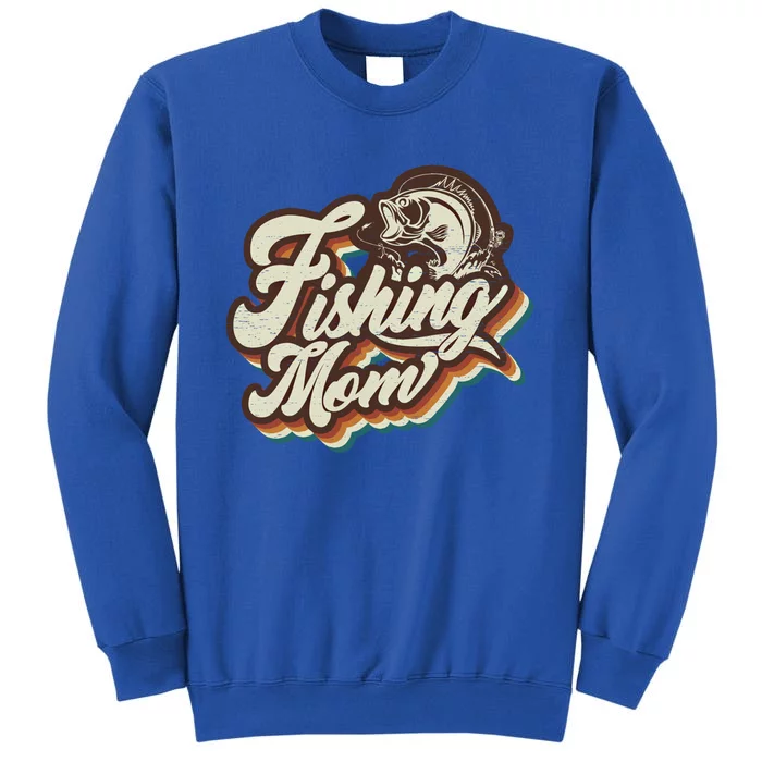 Retro Fishing Mom Sports Mama Mothers Day Gift Tall Sweatshirt