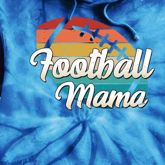 Retro Football Mama Ball Mom Player Jersey Team Mother Funny Gift Tie Dye Hoodie