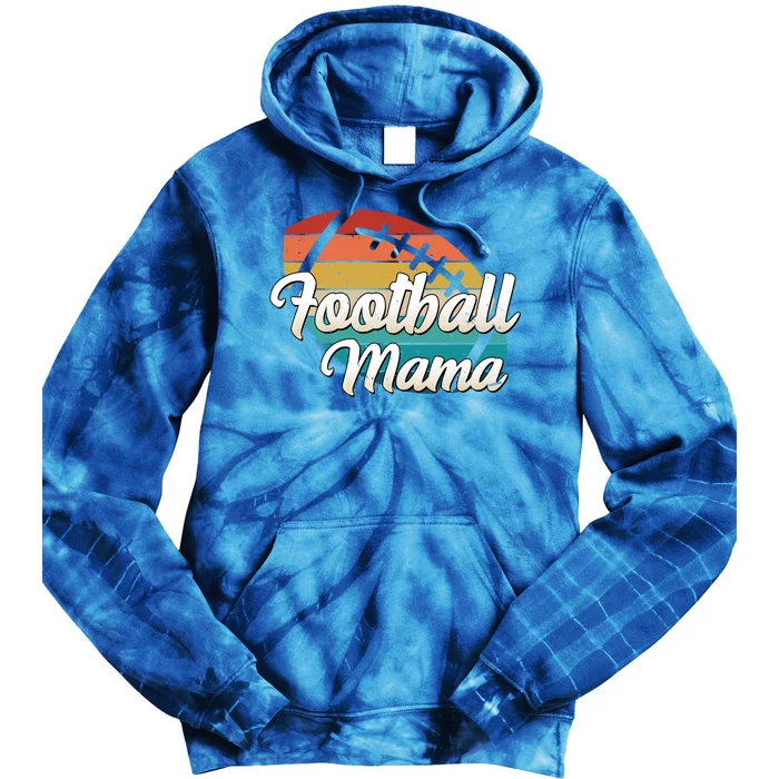 Retro Football Mama Ball Mom Player Jersey Team Mother Funny Gift Tie Dye Hoodie