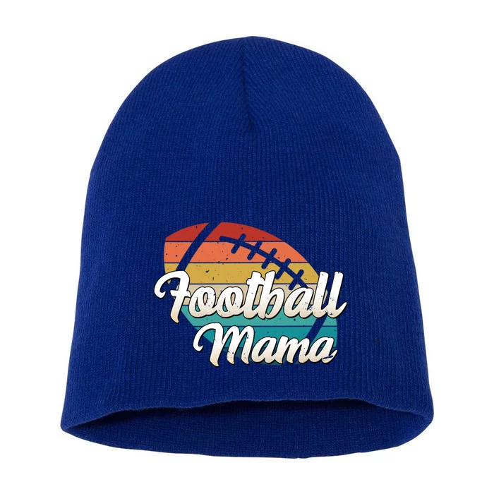 Retro Football Mama Ball Mom Player Jersey Team Mother Funny Gift Short Acrylic Beanie