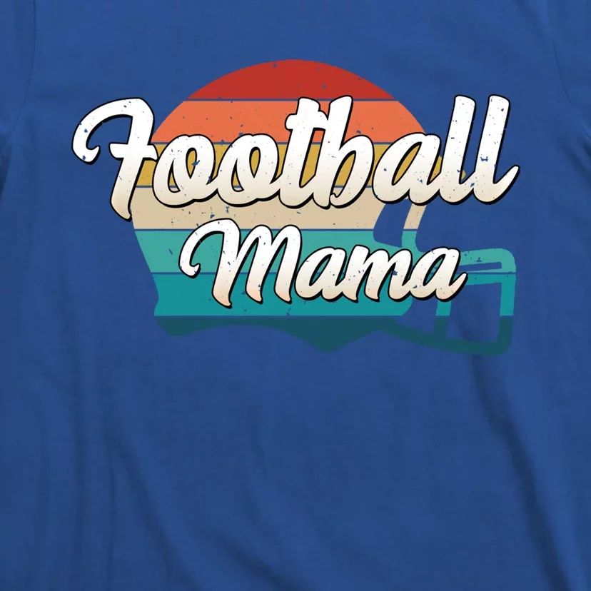 Retro Football Mama Helmet Coach Player Mom Team Cool Gift T-Shirt