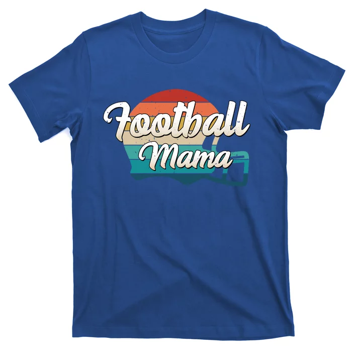 Retro Football Mama Helmet Coach Player Mom Team Cool Gift T-Shirt