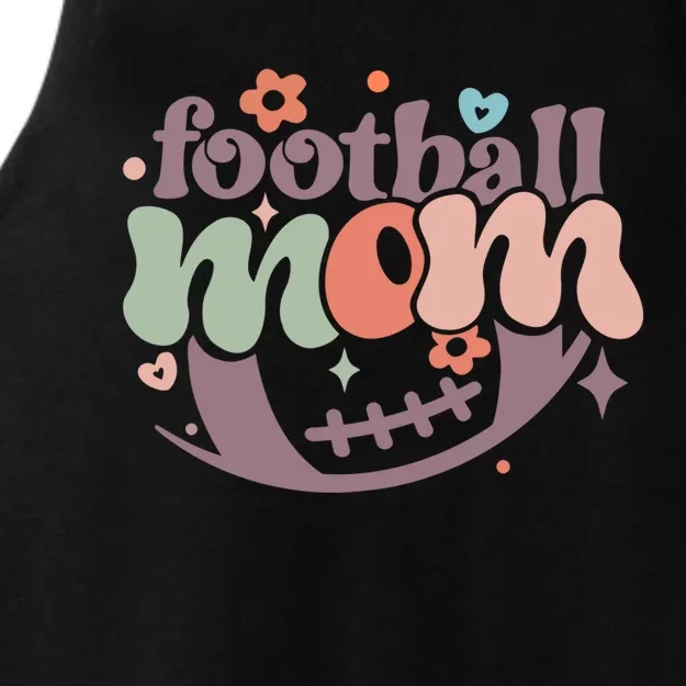 Retro Football Mom Game Groovy American Football Mama Gift Ladies Tri-Blend Wicking Tank