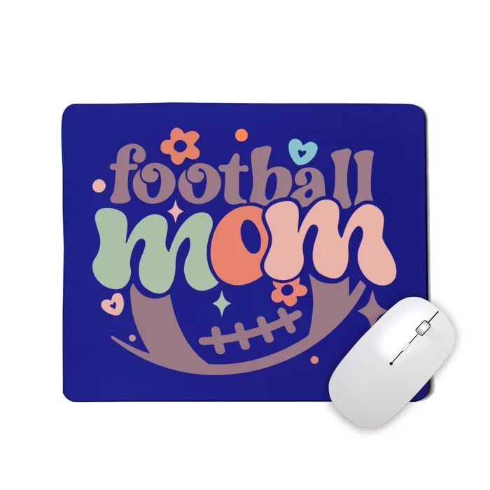 Retro Football Mom Game Groovy American Football Mama Gift Mousepad